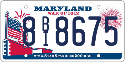 MD license plate 8BI8675