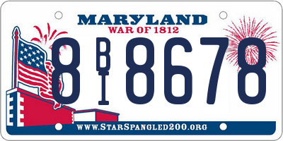 MD license plate 8BI8678