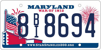 MD license plate 8BI8694