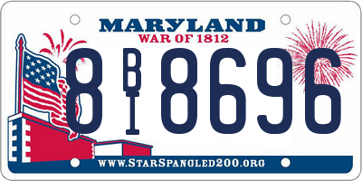 MD license plate 8BI8696