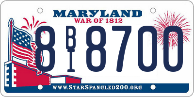 MD license plate 8BI8700