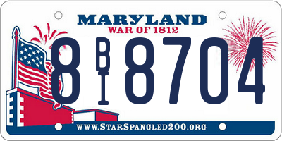 MD license plate 8BI8704