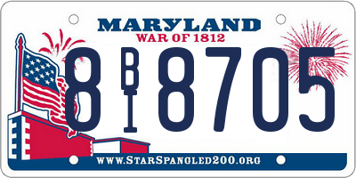 MD license plate 8BI8705