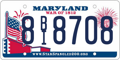 MD license plate 8BI8708