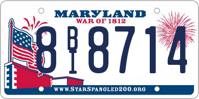 MD license plate 8BI8714