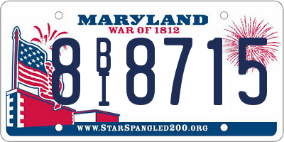 MD license plate 8BI8715