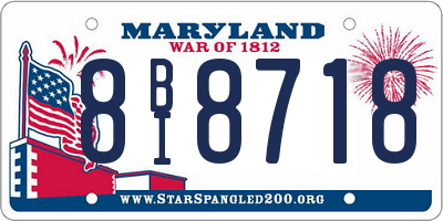 MD license plate 8BI8718