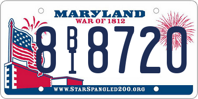 MD license plate 8BI8720