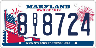 MD license plate 8BI8724