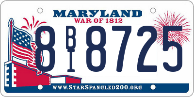 MD license plate 8BI8725