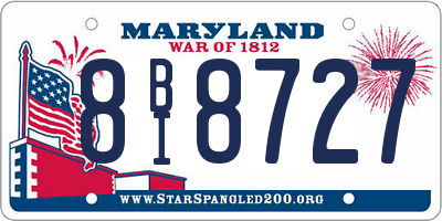 MD license plate 8BI8727