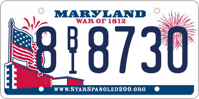 MD license plate 8BI8730