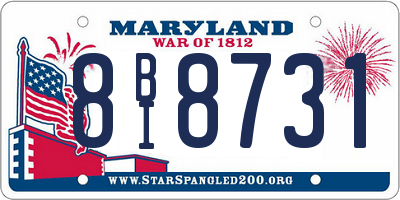 MD license plate 8BI8731