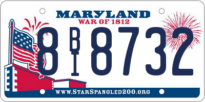 MD license plate 8BI8732