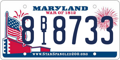 MD license plate 8BI8733