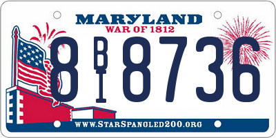 MD license plate 8BI8736