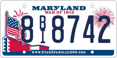 MD license plate 8BI8742