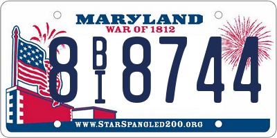 MD license plate 8BI8744