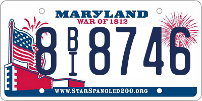 MD license plate 8BI8746