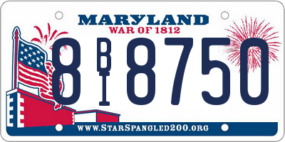 MD license plate 8BI8750