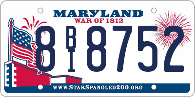 MD license plate 8BI8752
