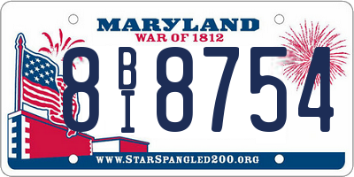 MD license plate 8BI8754