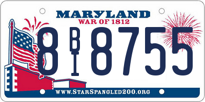 MD license plate 8BI8755