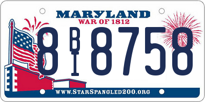 MD license plate 8BI8758