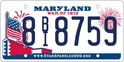 MD license plate 8BI8759