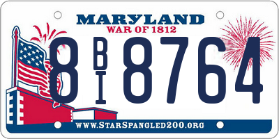 MD license plate 8BI8764