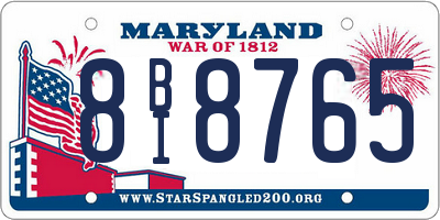 MD license plate 8BI8765