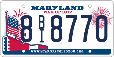 MD license plate 8BI8770