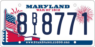 MD license plate 8BI8771