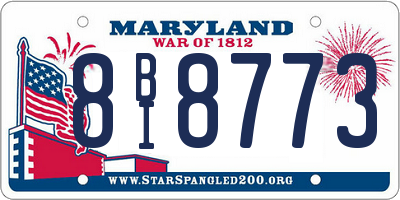 MD license plate 8BI8773