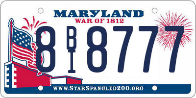 MD license plate 8BI8777