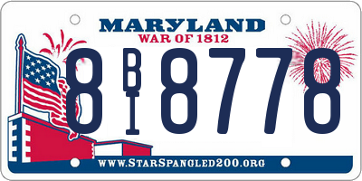MD license plate 8BI8778