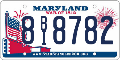 MD license plate 8BI8782