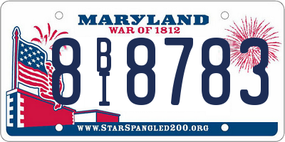 MD license plate 8BI8783