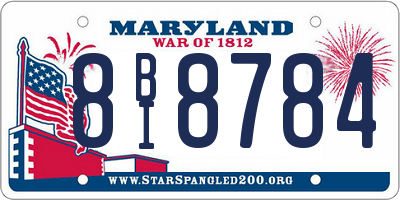 MD license plate 8BI8784