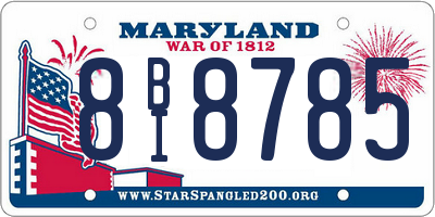 MD license plate 8BI8785