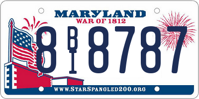 MD license plate 8BI8787