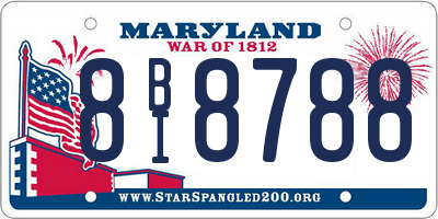 MD license plate 8BI8788