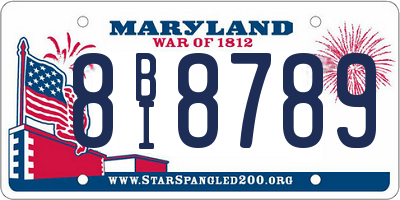 MD license plate 8BI8789