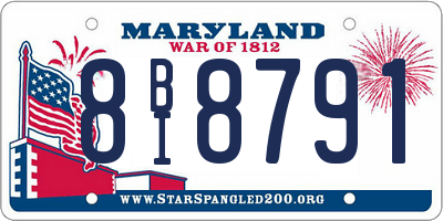 MD license plate 8BI8791