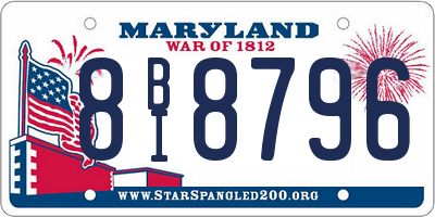 MD license plate 8BI8796