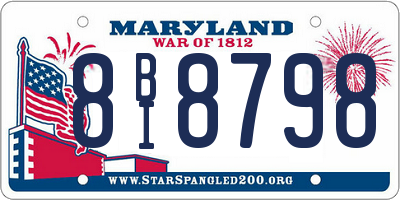 MD license plate 8BI8798
