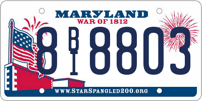 MD license plate 8BI8803