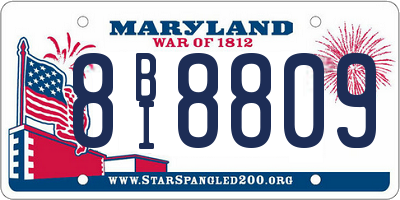 MD license plate 8BI8809