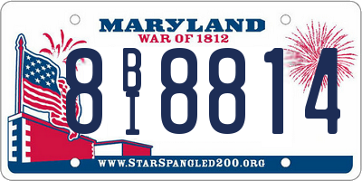 MD license plate 8BI8814