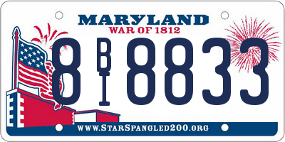 MD license plate 8BI8833